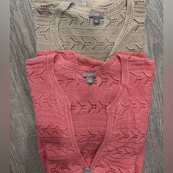 J. Jill Knit Cardigans in Pink and Tan - Picture 2 of 5